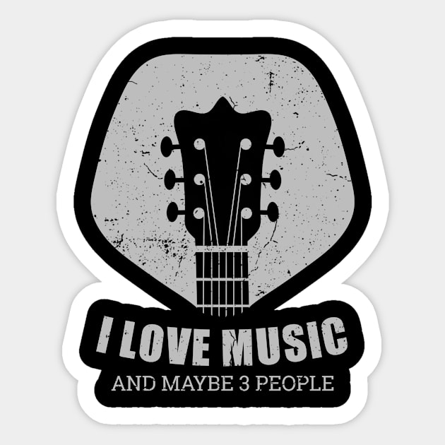 I Love  Music and Maybe 3 People Sticker by urban-wild-prints